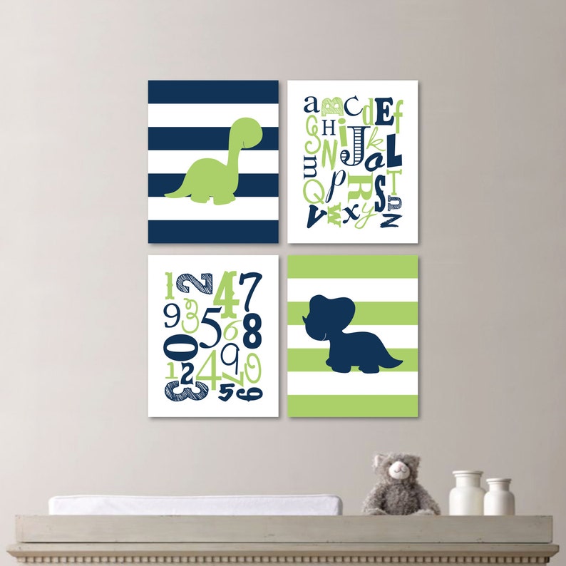 Baby Boy Nursery Art Print Dinosaur Nursery Decor Dinosaur Etsy