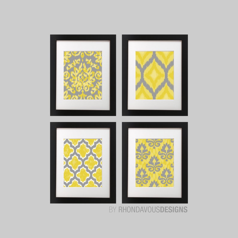Abstract Bedroom Art Print Ikat Wall Decor