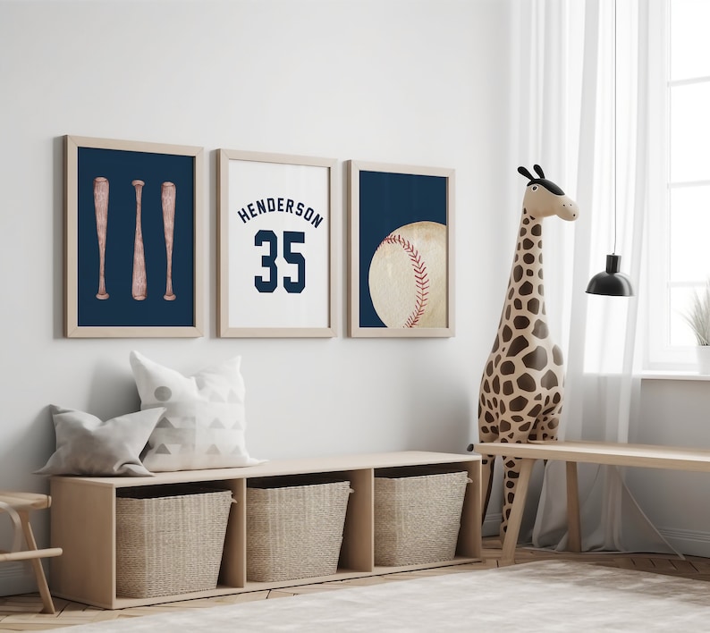 Baseball Nursery Prints, Baseball Prints, Boy Nursery Wall Art Prints, Baseball Wall Art, Baseball Boys Room Decor, Baseball Nursery Decor, image 1