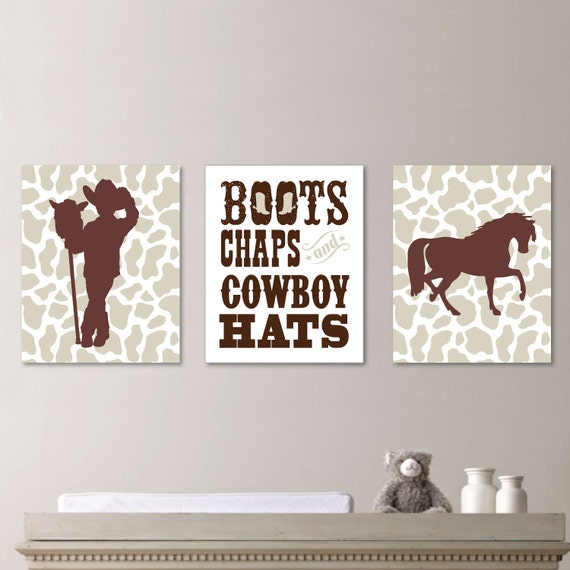 Baby Boy Nursery Art - Cowboy Nursery Art - Cowboy Nursery Decor - Cowboy Bedroom Art - Cowboy Bedroom Decor - Stone Brown (NS-197)