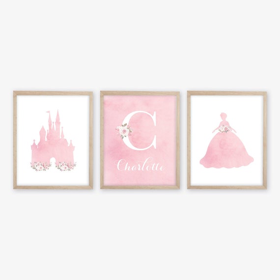 Watercolor Princess Print, Princess Nursery Decor, Girl Nursery Decor, Princess Nursery Decor, Girl Nursery Art, Girls Bedroom Print, Flower