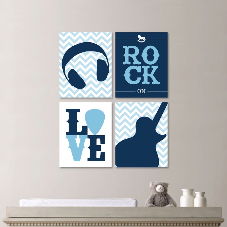 Baby Boy Nursery Art Baby Boy Nursery Decor Rockstar Nursery Art Rockstar Nursery Rock and Roll Nursery Rockstar Bedroom NS-566 image 1