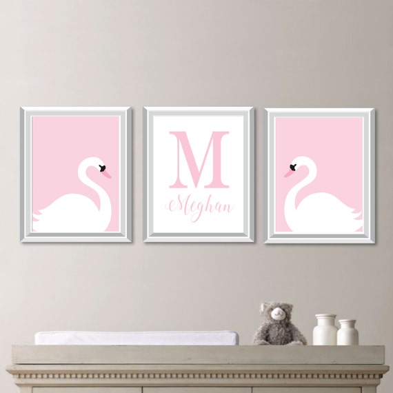 Swan Nursery Decor. Swan Nursery Art. Girl Nursery Art Prints. Girl Nursery Decor. Swan Bedroom Art. Swan Art. Nursery Wall Art Decor. NS836