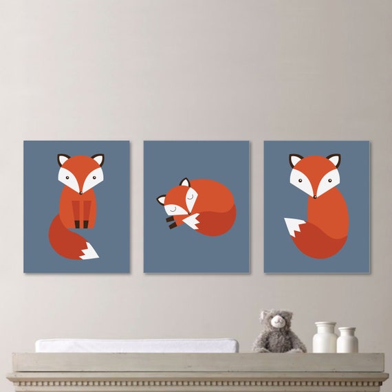 Baby Boy Nursery Art. Boy Nursery Decor. Fox Print. Fox Nursery Art. Boy Bedroom Art. Boy Bedroom Decor. Fox Bedroom Art. Fox Decor (NS-631)