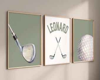Golf Nursery Prints, Sage Green, Boys Room Decor