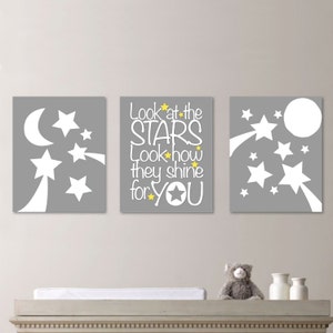 Baby Nursery Art - Stars Moon Nursery Decor - Moon and Stars - Quote - Kids Wall Art - Baby Gift - Gift for Baby - Baby Gifts  (NS-470)