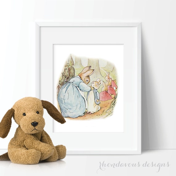 Peter Rabbit Nursery Art - Peter Rabbit Bedroom Art - Girl Nursery Art - Boy Nursery Art - Peter Rabbit Art - Peter Rabbit Decor (S-284)