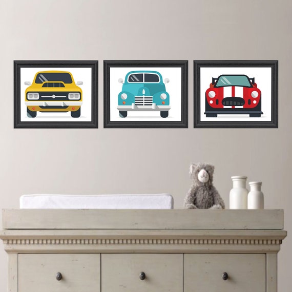 Classic Cars Wall Art, Classic Car Decor, Boy Wall Art, Retro Cars, Vintage Antique Cars Boy Nursery, Transportation Wall Art, Canvas NS-798