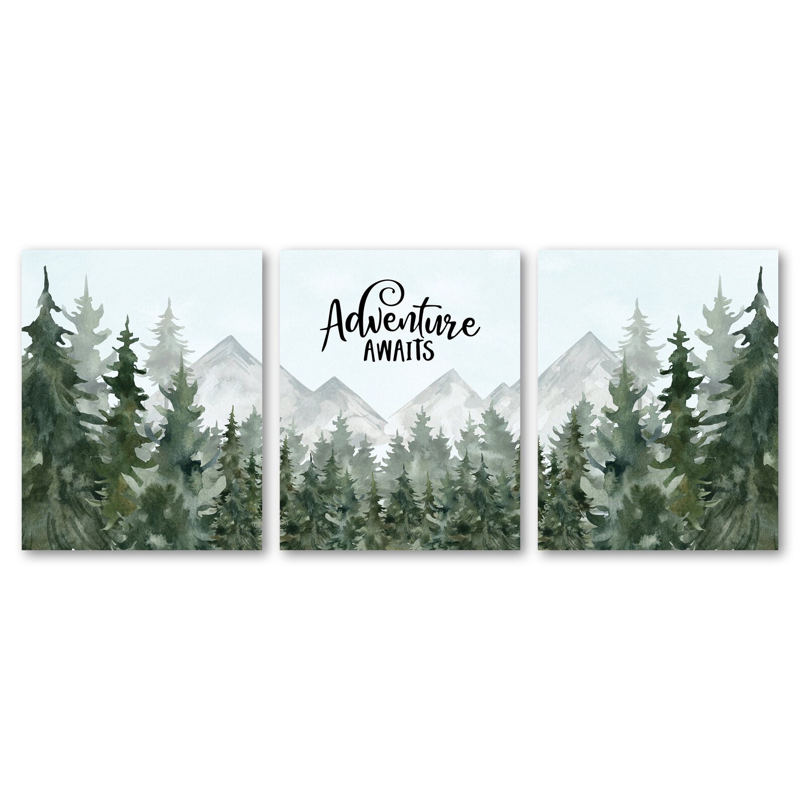 Woodland Nursery Decor Forest Wall Art Tree Nursery Decor Etsy