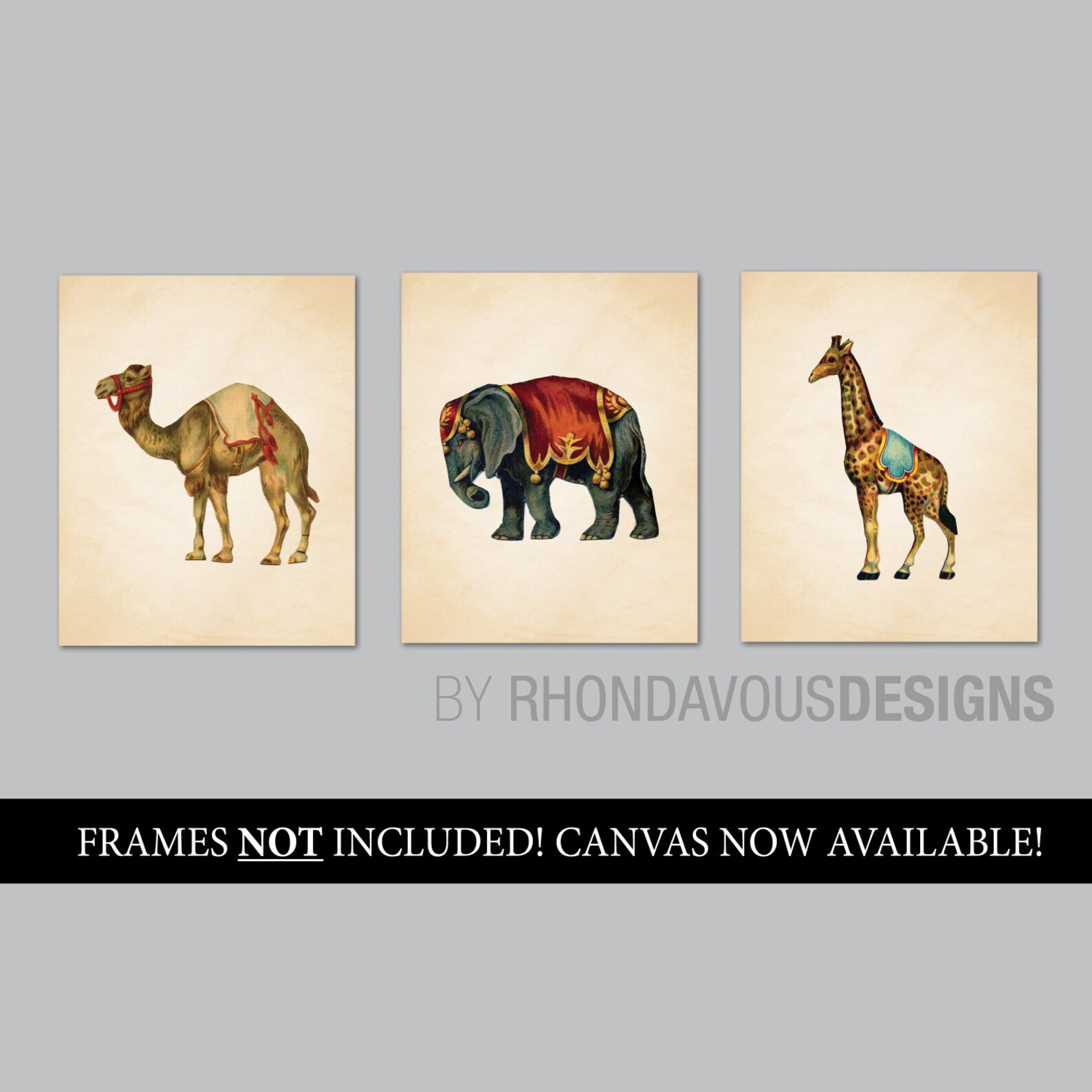 Vintage Circus Animal Art Prints, Baby Boy Nursery Decor - Etsy