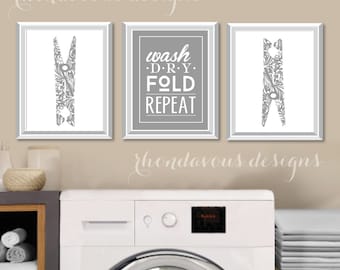 Laundry Room Art Print - Laundry Room Sign - Laundry Room Decorations - Laundry Room Decor - Laundry Room Prints - Wash Dry Fold - NS-793