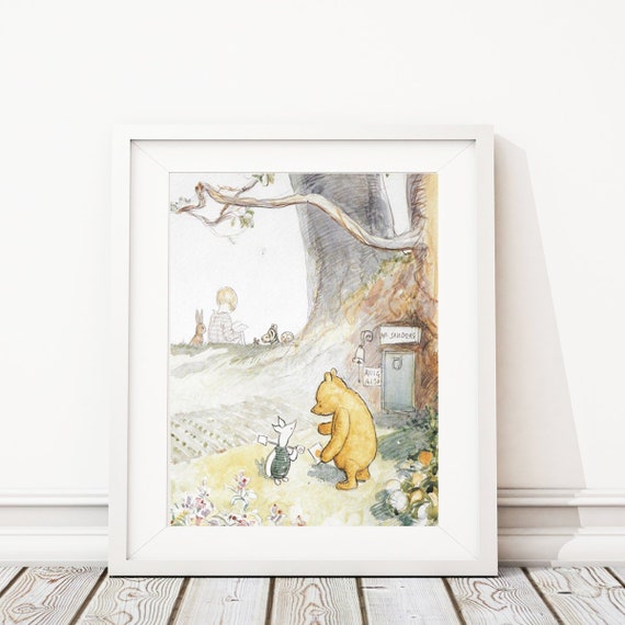 Classic Pooh Print. Classic Pooh Nursery Art Prints. Classic Winnie the Pooh Nursery Art Print. Winnie the Pooh Baby. Wall Art. Piglet Pooh