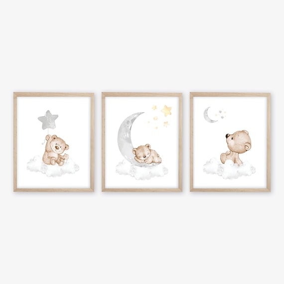 Bear Nursery Decor Prints, Boy Nursery Decor, Bear Nursery Prints, Bear Wall Decor, Animal Nursery Wall Art Prints, Boy Nursery Wall Decor.