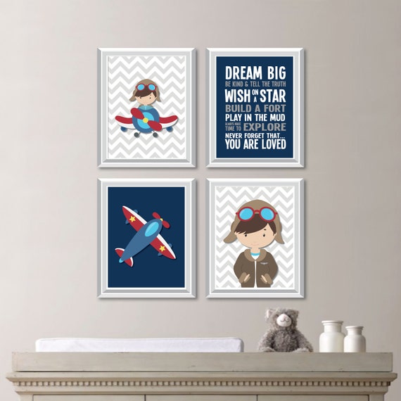 Baby Boy Nursery Decor. Baby Boy Nursery Art. Boy Bedroom Decor. Boy Bedroom Art. Airplane Decor. Airplane Art. Airplane Nursery (NS-733)