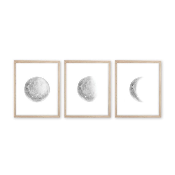 Moon nursery decor, moon print, full moon prints, gender neutral nursery decor, moon nursery, moon wall art, moon nursery prints, moon decor