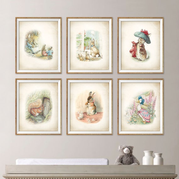 Beatrix Potter Nursery Art Prints. Beatrix Potter Character Illustration. Peter Rabbit Nursery Art. Beatrix Potter Art. Beatrix Potter Decor