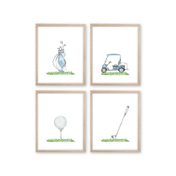 Boy Golf Nursery Prints, Golf nursery decor, Golf wall art, Golf theme nursery prints, Boy Nursery Wall Art, Boy Nursery Decor, Blue Nursery