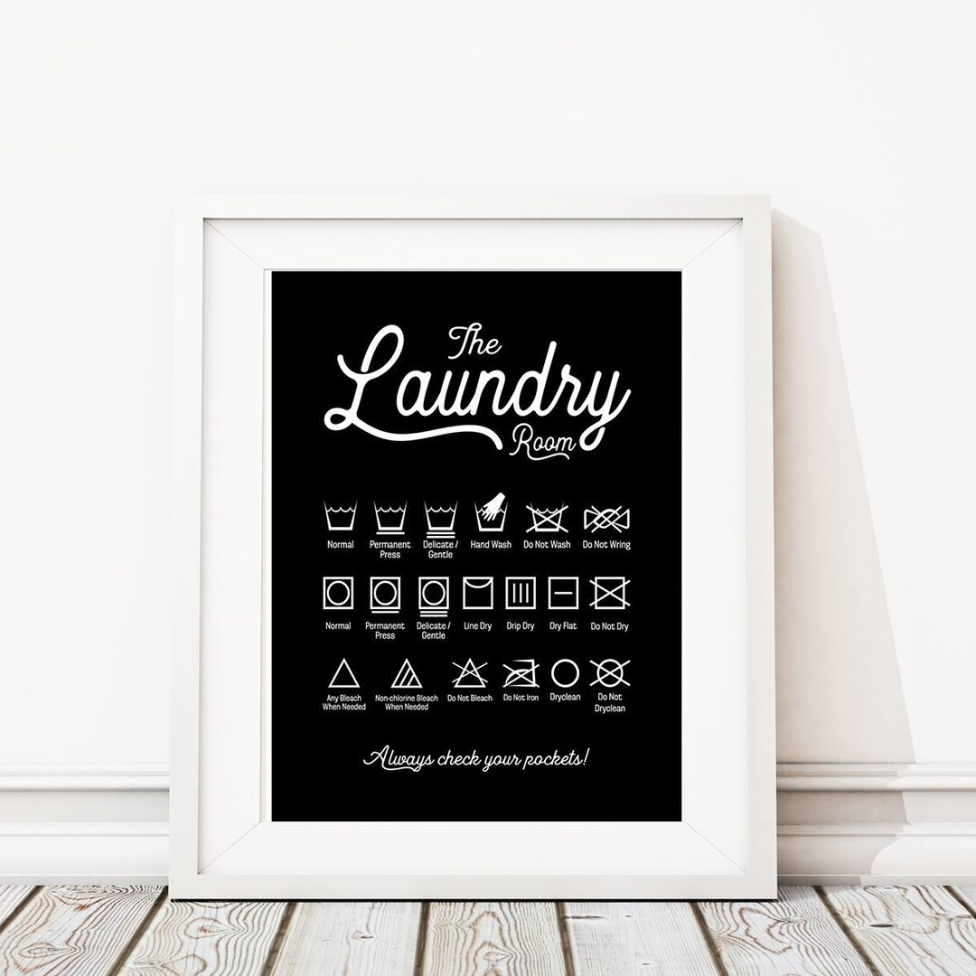 Laundry Room Art Print. Laundry Care Guide. Farmhouse Decor. Laundry ...