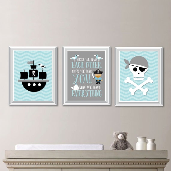 Pirate Nursery Art. Pirate Decor. Pirate Wall Art. Pirate Poster.  Pirate Bedroom Art. Boy Bedroom Art. Baby Boy Nursery Art Prints. NS-841