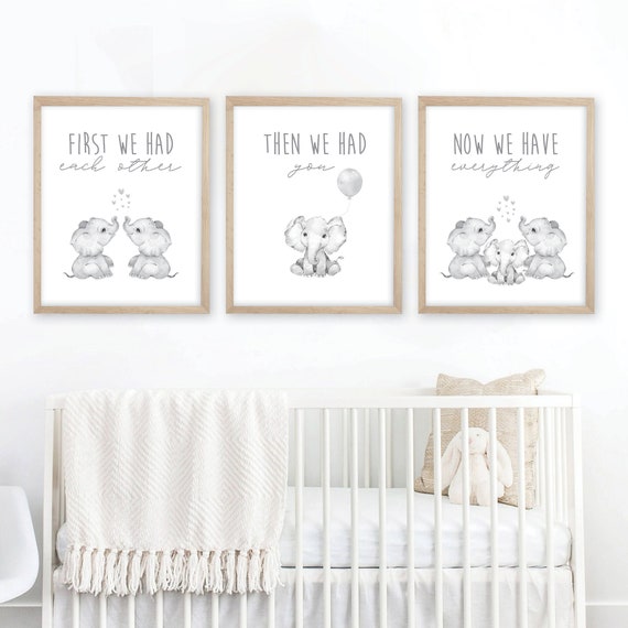 First We Had Each Other, Nursery Prints, Elephant Nursery Wall Decor, Nursery Decor, Elephant Nursery Prints, Gender Neutral Nursery Decor.