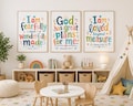 Christian Kids Wall Art | Bible Verse Nursery Prints | Colorful Playroom Decor | Scripture Nursery Wall Art | Faith Art