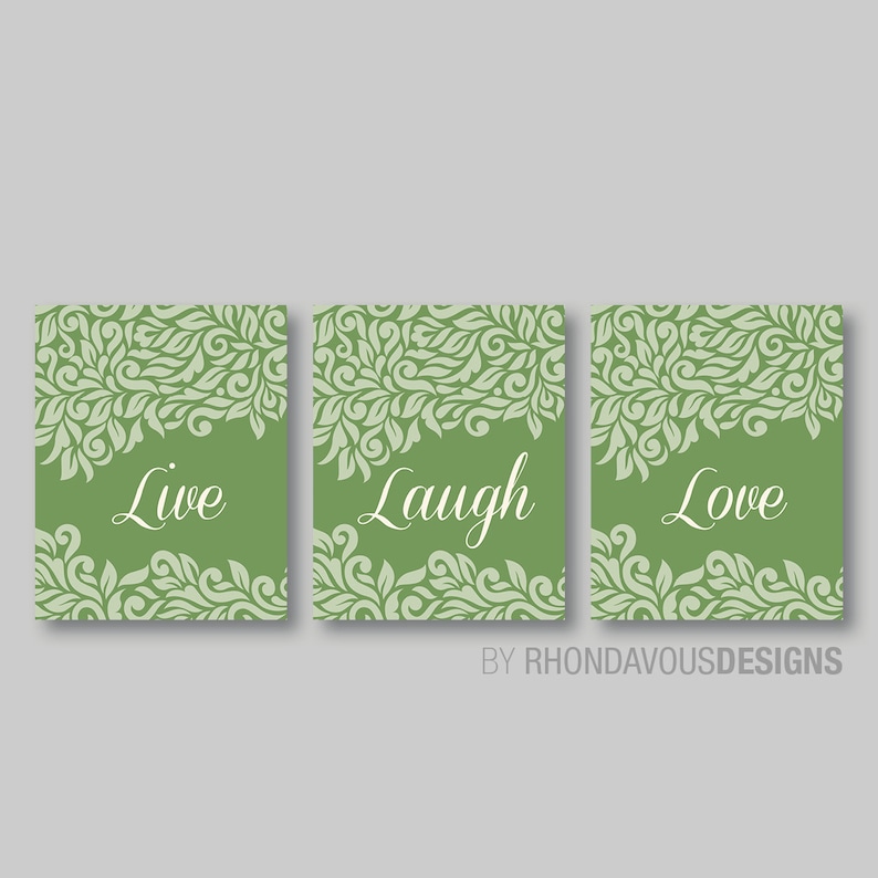 Bedroom Art Live Laugh Love Wall Bathroom Decor Home Living Room Sage Green And Ivory Ns 405