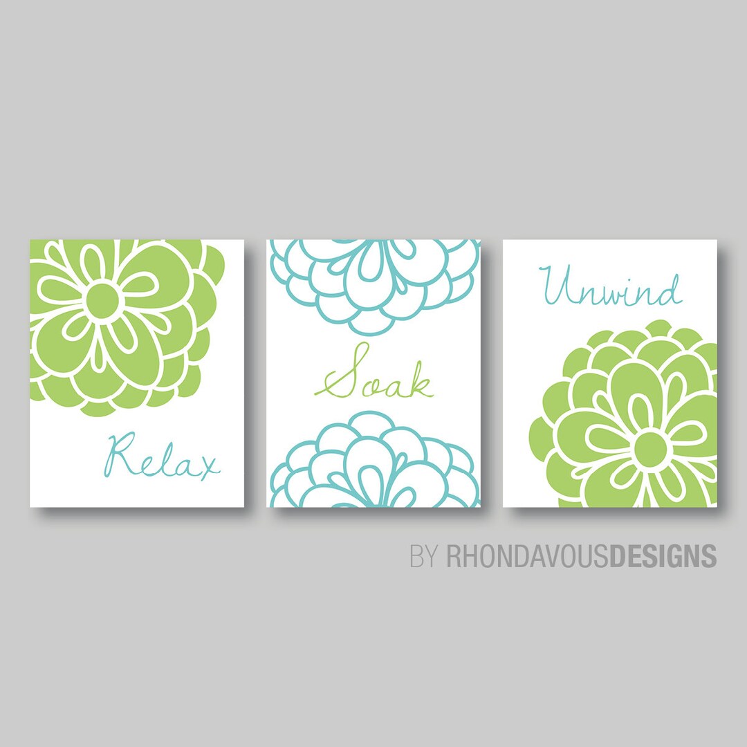 Flower Bathroom Art Flower Bathroom Decor Floral Relax Etsy