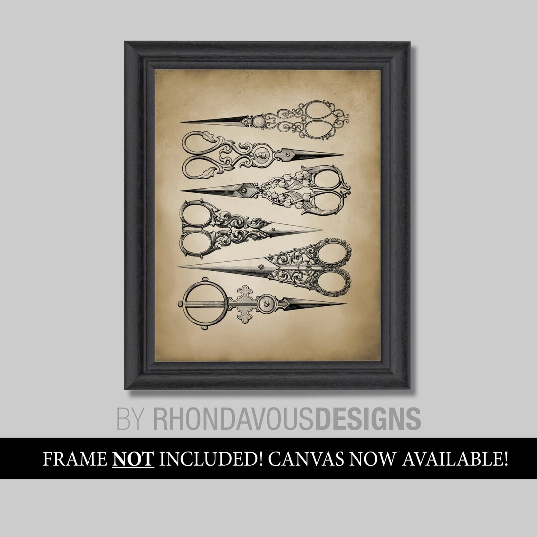 Antique Hairdresser Scissors Wall Art Print. Hair Stylist. Etsy