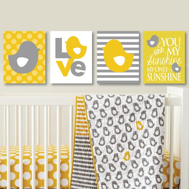 Gender Neutral Nursery Art Print. Baby Girl Nursery Art. Bird Etsy