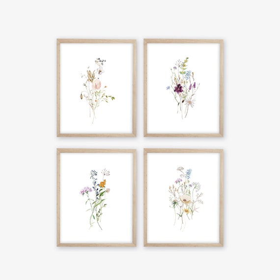 Watercolor Botanicals Prints. Botanical Decor. Botanical Wall Art. Flower Prints. Farmhouse Decor. Kitchen Decor. Kitchen Prints. Nursery