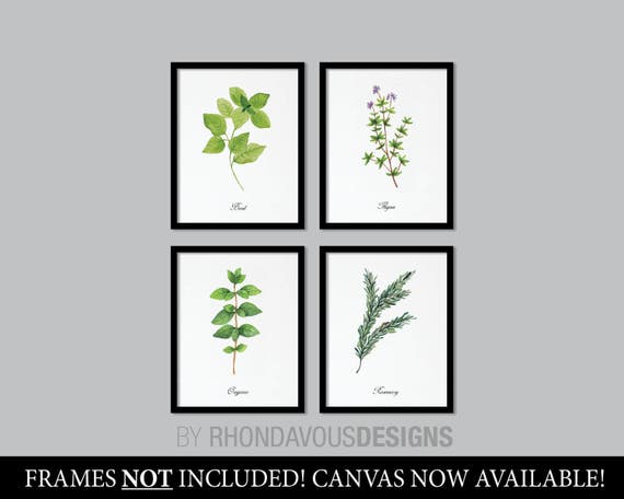 Watercolor Kitchen Herb Prints. Kitchen Decor. Kitchen Art. Herbs Art Print. Herb Art. Herbs Decor. Herb Kitchen Art Print. Kitchen Wall Art