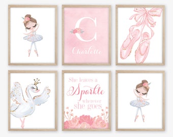 Watercolor Ballerina Prints, Ballerina Nursery Prints, Girl Nursery Decor, Ballerina Nursery Decor, Ballerina Wall Art, Girl Bedroom Prints