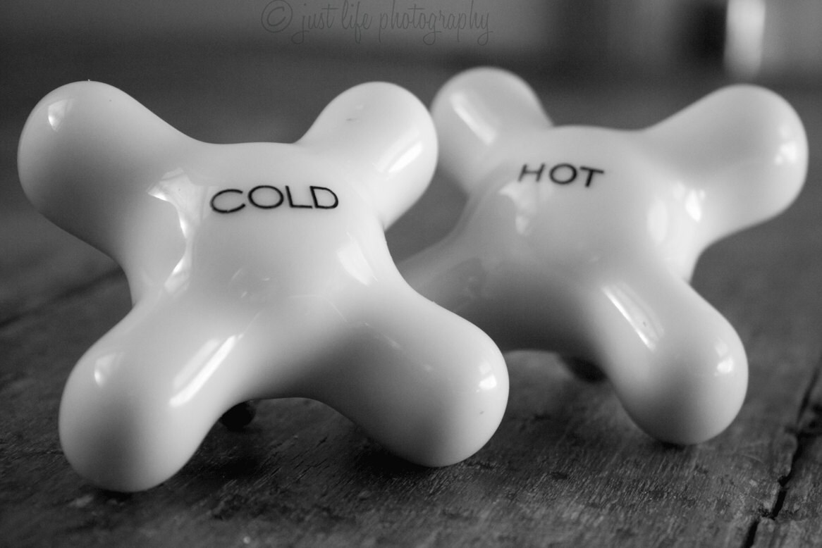 Bathroom Decor Vintage Hot and Cold Knobs Fine Art Photography Etsy