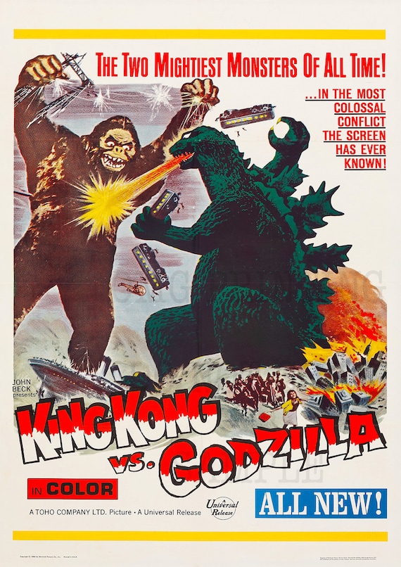 Vintage King Kong Vs Godzilla Classic 1963 Original Horror