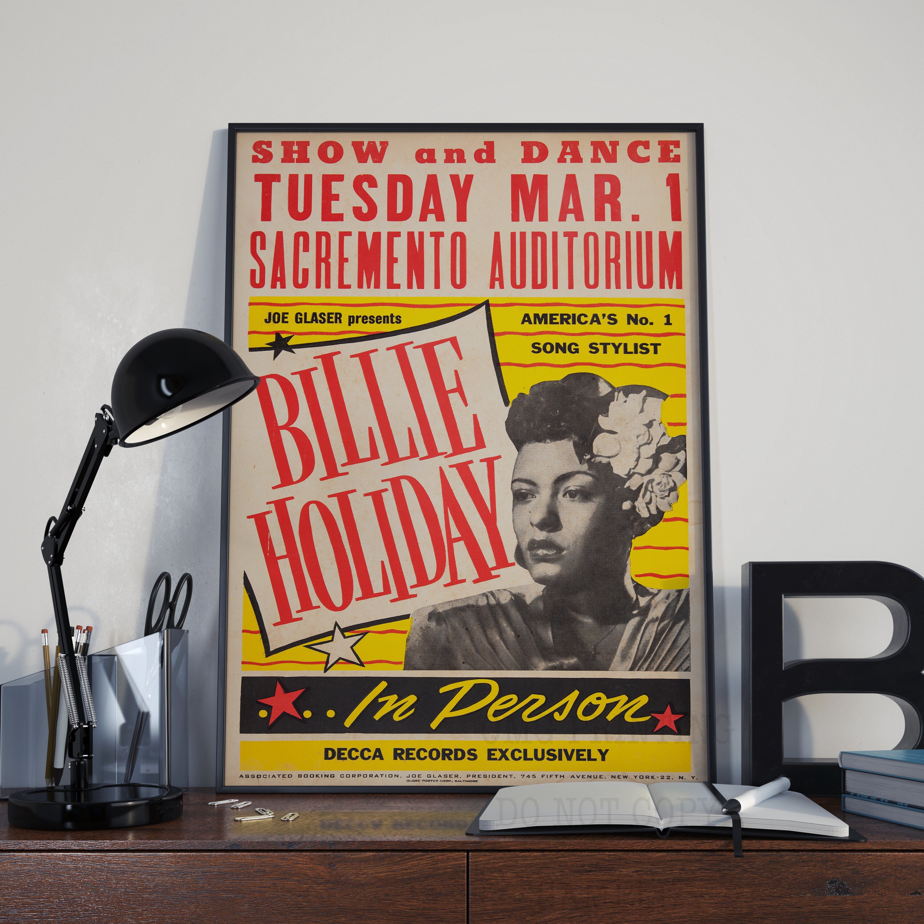 Lies of P 販促品 ミニポスター ダミージャケット コンサートフライヤー Vintage Billie Holiday Gig Concert Print Poster Printed on High
