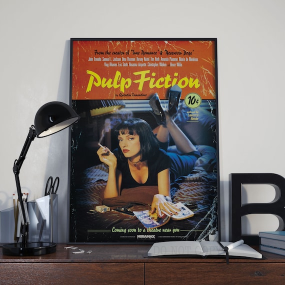 Movie Poster Pulp Fiction , 90's Film , Cinema Room Decor