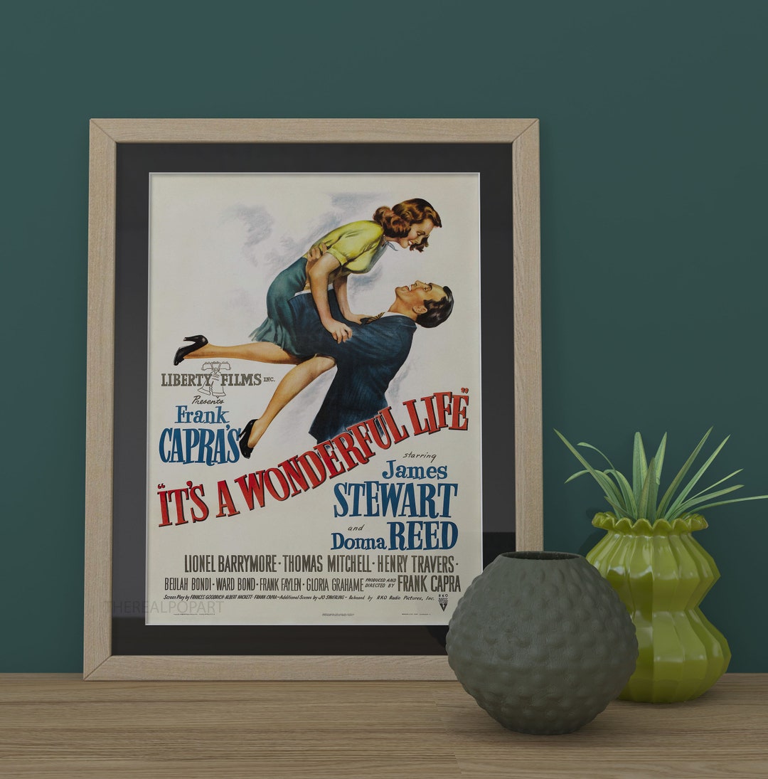 Its A Wonderful Life Poster Classic Frank Capra Christmas Movie Print ...