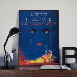 The Great Gatsby Book Cover Poster Print - Version 2 - F Scott Fitzgerald Iconic Book - Dust Cover Print