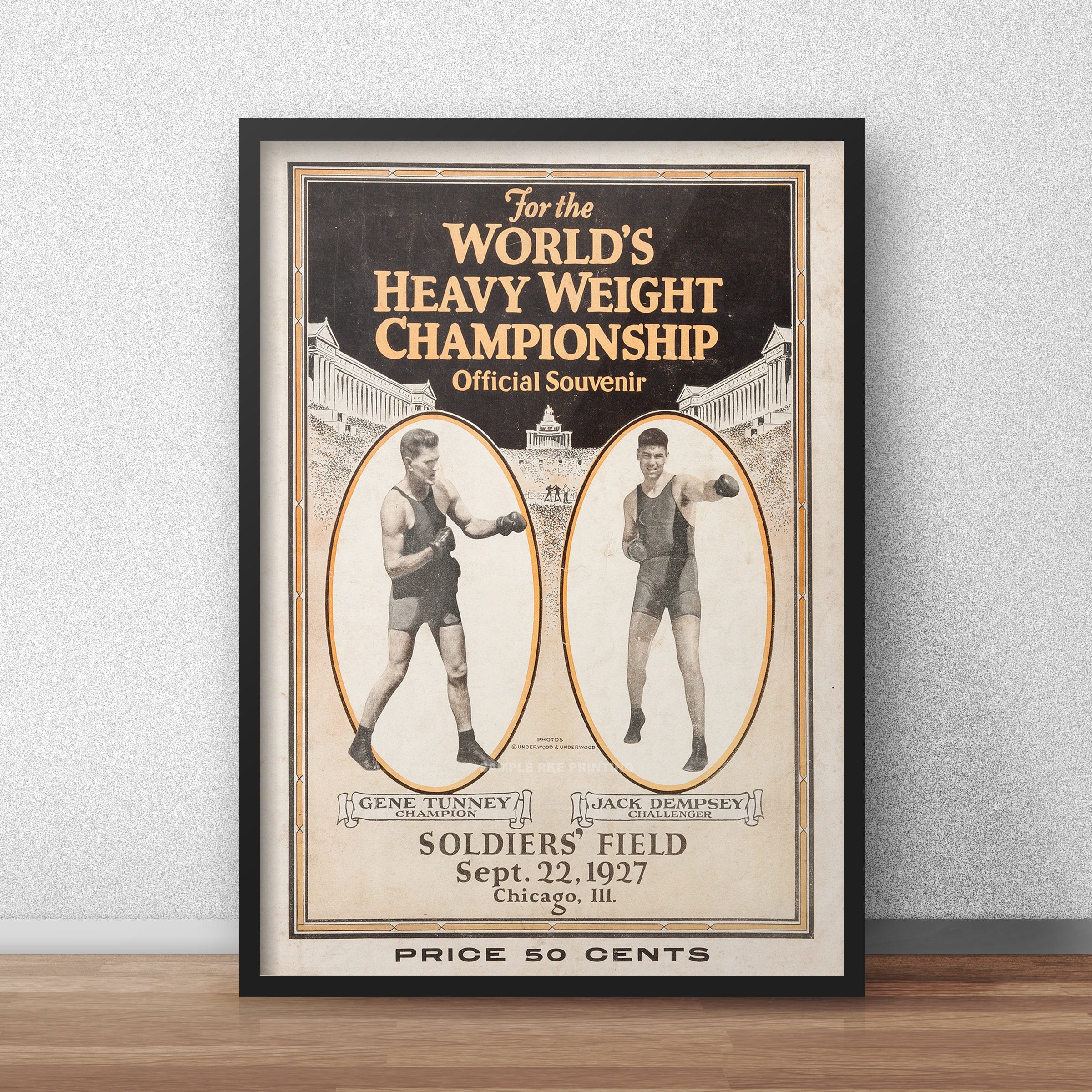 Vintage Jack Dempsey Boxing Poster - 1927 Heavyweight Famous