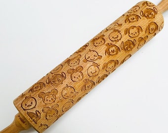 CARTOON PATTERN - engraved rolling pin