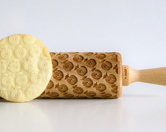 Rolling Pins APPLES Embossing rolling pin, laser engraved rolling pin Birthday gift