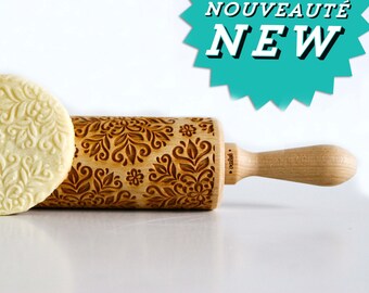 Rolling Pin engraved KALEIDOSCOPE SMALL Embossing rolling pin, laser engraved rolling pin. Birthday wedding