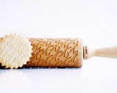Rolling Pin engraved FOXES - Embossing rolling pin, laser engraved rolling pin