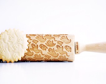 GHOSTS - Embossing rolling pin, laser engraved rolling pin ***Halloween***
