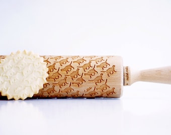 Rolling Pin CATS - Embossing rolling pin, unique gift for baking