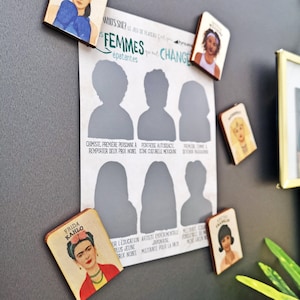 WER IST SIE? Holz MAGNET mit erstaunliche Frau, Gadget mit außergewöhnliche Frau, die die Welt verändert | Zero Waste | von Playeress