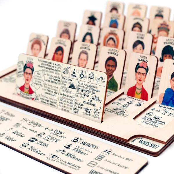 Who's She? Wooden Feminist Board Game | Women's History Guessing Game for Girls