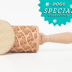 French Buldog !  Embossing rolling pin, gift for kids moms housewife grandma bakers and not only!