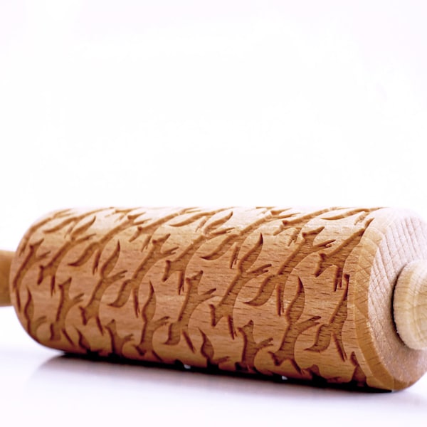 FOXES kids - embossing rolling pin for kids, small laser engraved rolling pin. Valek KIDS! Kids' toys!