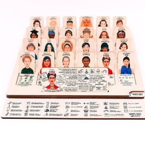 Educational wooden game about women who changed the world Discover herstories by asking questions about their accomplishments, not looks! Perfect gift for science, sport or art lovers!